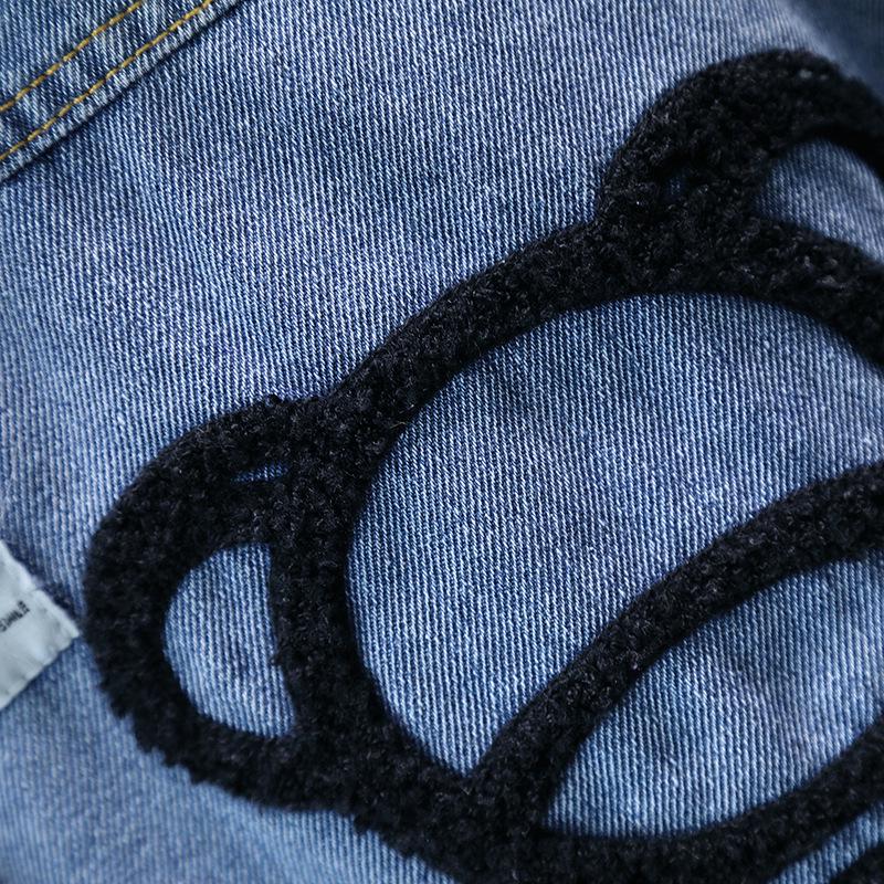 1077 Spring & Autumn 2025 Trendy Street Style Denim Jacket for Big Boys