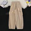 Solid Color Casual Pants Men's Spring and Autumn Trendy Brand Multi-pocket Wide-leg Overalls Men