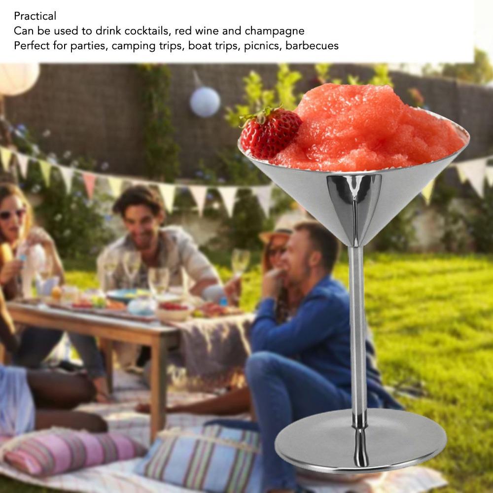 

2pcs Stainless Steel Stainless Steel Wine Glass Shatterproof Champagne Goblet Wedding Party