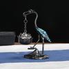 1Pc Elegant Crane Lotus Flower Incense Burner Metal Home Decor with Creative Line Holder