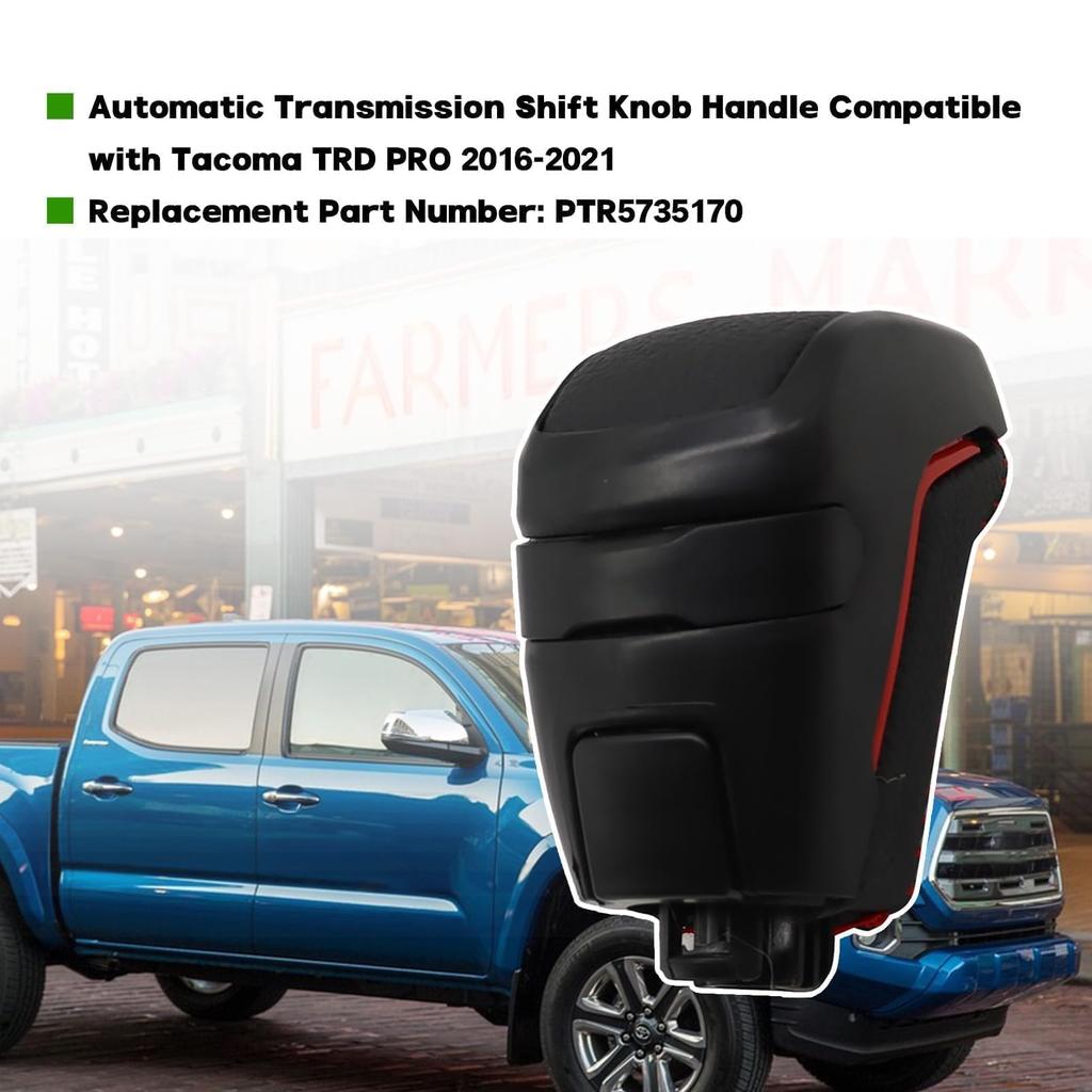Yunnergo PTR5735170 Automatic Shift Knob Handle for Tacoma TRD PRO 2016-2021 Black 2.7L L4 3.5L V6