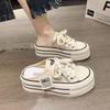 Height-increasing platform canvas shoes women's 2025 new spring and summer breathable casual versatile popular white shoes student board shoes
