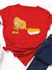 Funny Potato Fries Print WoUnisex T Shirt Short Sleeve O Neck Loose WoUnisex Tshirt Ladies Tee Shirt Tops Clothes Camisetas Mujer
