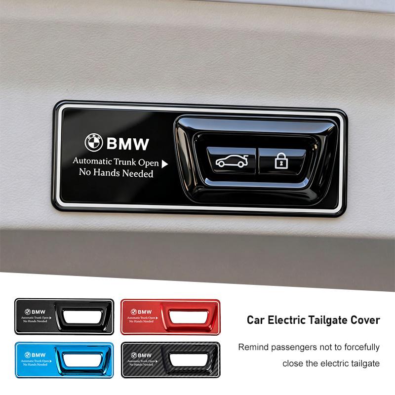 BBLB5 Car Trunk Tailgate Switch Cover Stainless Steel Sticker Auto Interior For BMW X1 X2 X3 X5 X4 X6 X7 G30 G20 G32 G11 G12 F40 F30