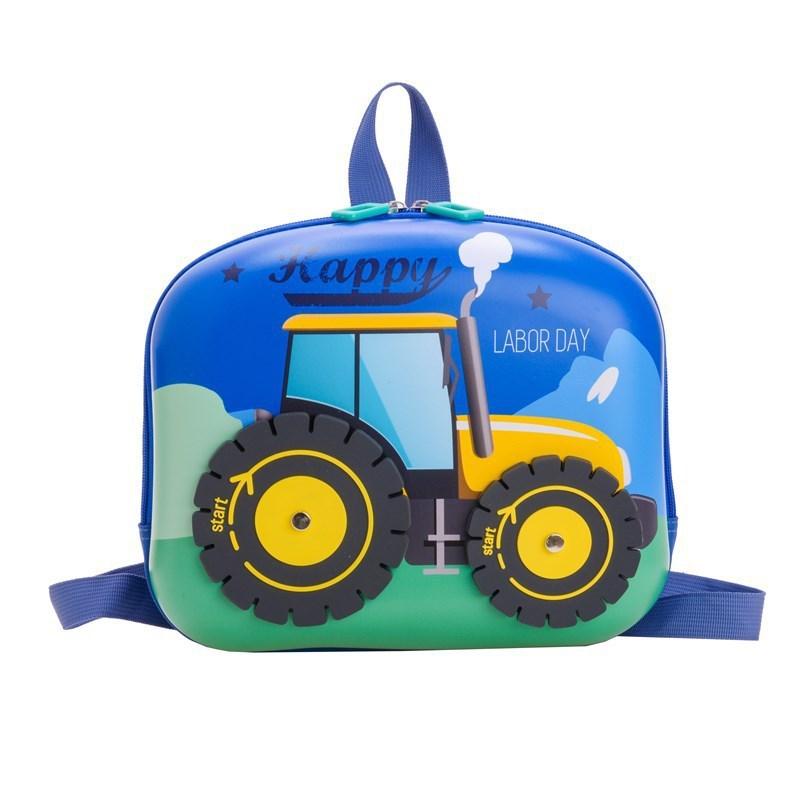 Cartoon Cute Engineering Vehicle Backpack With Lightweight Design For School Students