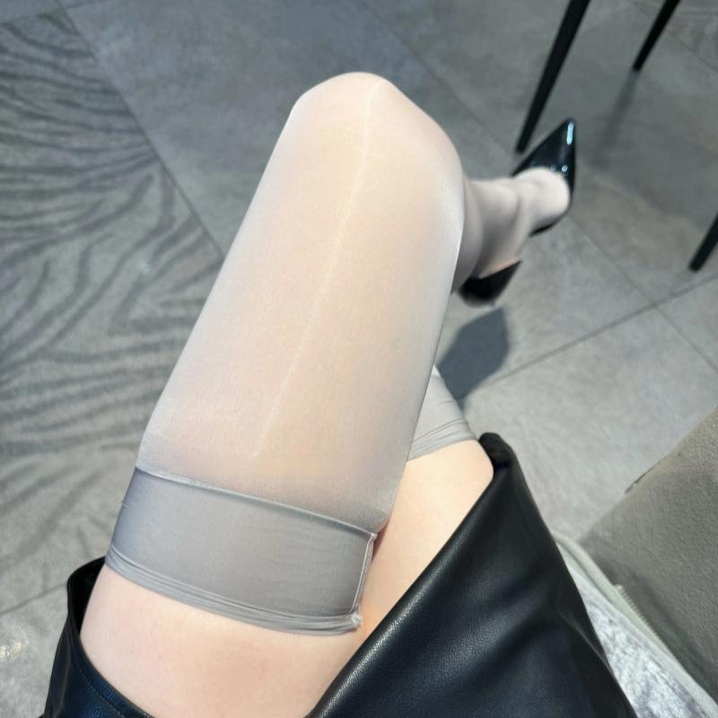 Calze autoreggenti in nylon ad alta elasticità per donne Femboy 8D Olio di cavallo Lucide Party Club Calze Lingerie sexy traslucida