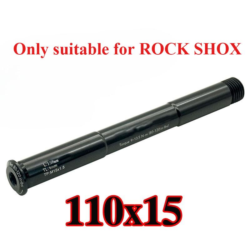 158mm Mountain Bike Thru Axle 110*15mm Boost Front Hub Shaft Lever for ROCK SHOX Front Fork Bicycle Accessories чёрный