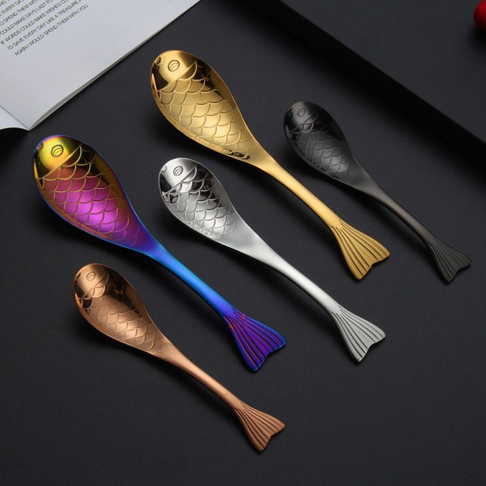 

Steel Soup Kitchen Supplies Stirring Drink Mixing Milkshake Tableware Spoons Flatware Coffee Spoon L срібний