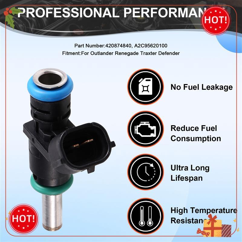 Durable-2Pcs Fuel Injectors 420874840 A2C95620100 For CAN-AM Defender Outlander Renegade Traxter