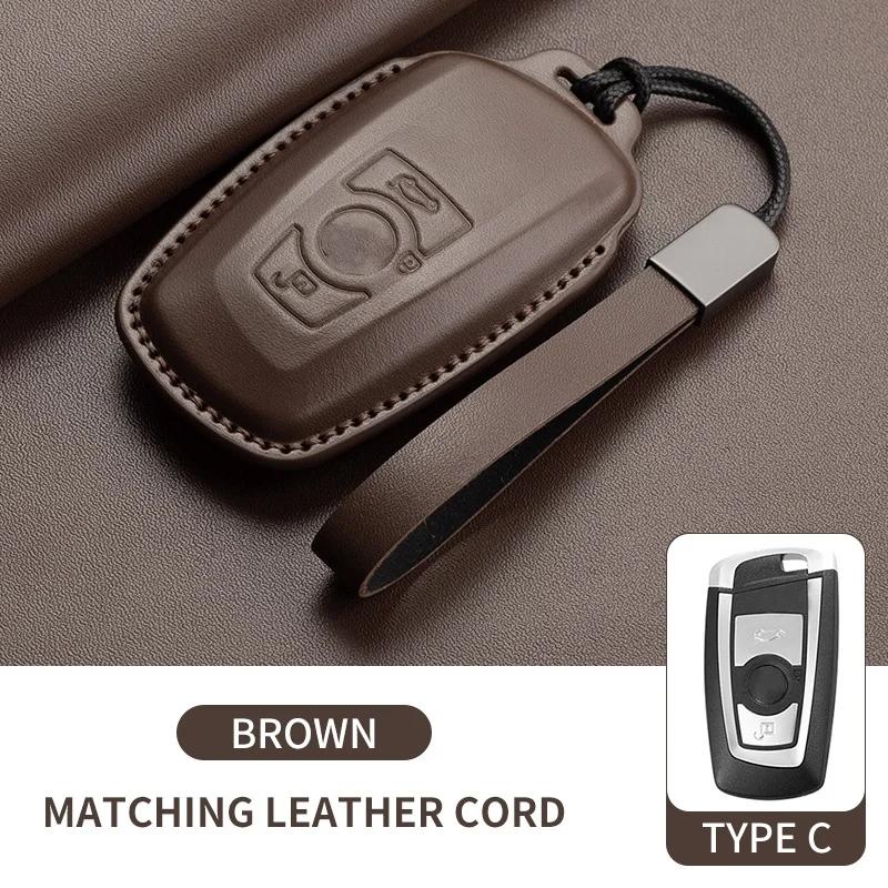 Leather Car Key Case Cover For BMW 3 4 5 6 Series X1 X2 X3 X4 X5 F10 F20 M3 M4 E34 E36 525 320i 2025 Key Shell Car Accessories