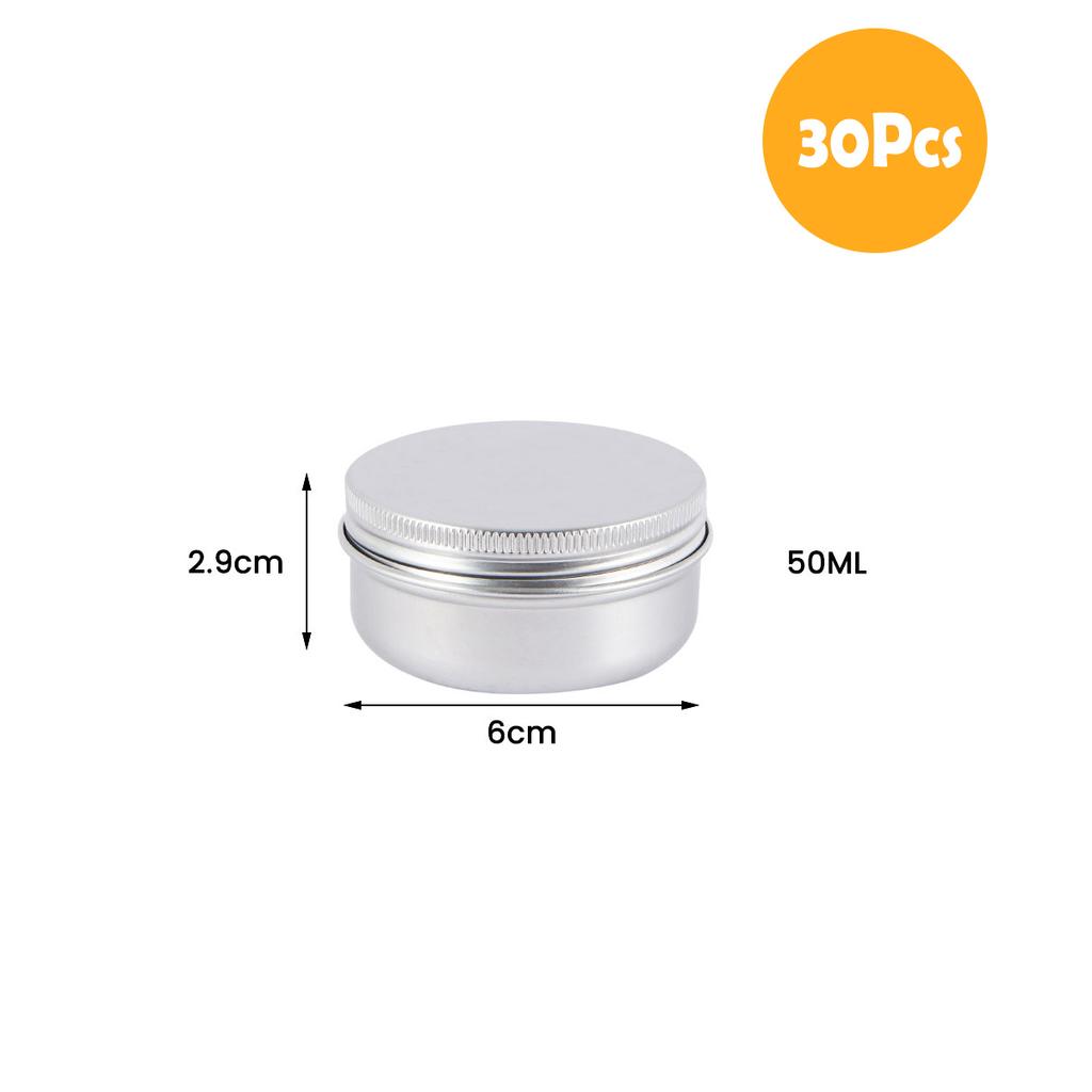 10/20/30PCS 50/100ML Metal Round Tins Aluminum Empty Silver Cans With Screw Lid Jars For Salve Spices Candles Lipstick Cosmetic