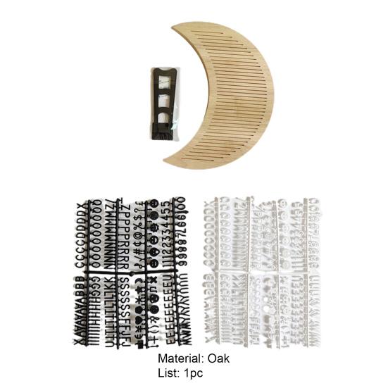 Nachrichtenbrett, modernes, veränderbares, leichtes Holz-Nachrichtenbrett, Mond-Holz-Filz-Buchstabenbrett, Holz-Buchstabenbrett für Kinderzimmer