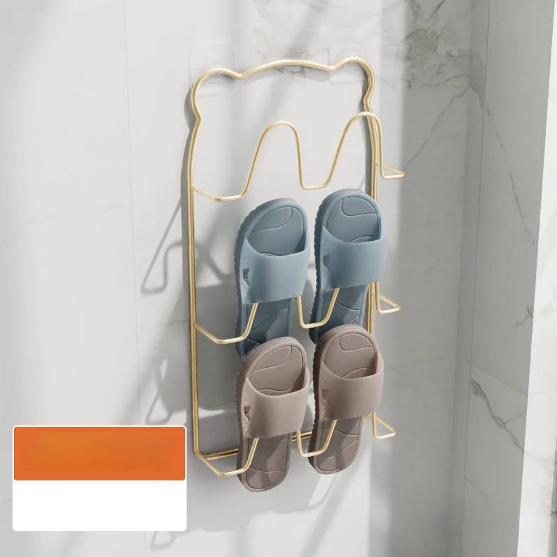 Simple Shoe Hanger Metal Iron Art Slippers Drain Drying Rack Toilet Bathroom Indoor Restroom Storage Tools Home Organizer Shelf