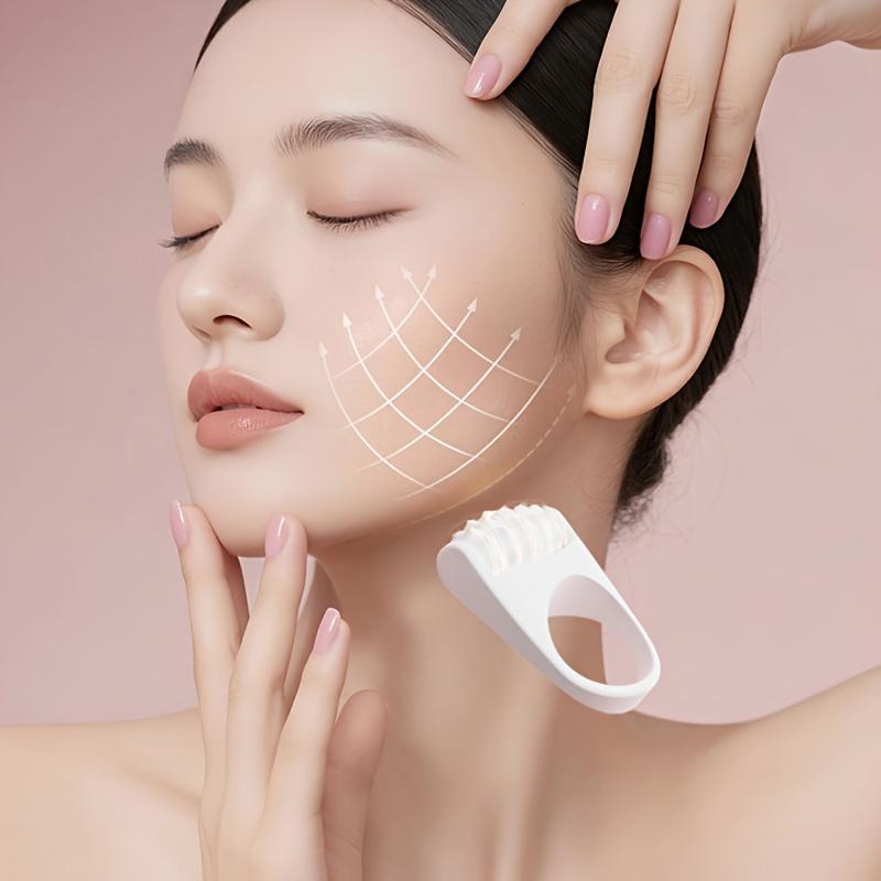 Portable Manual Face Roller with Acupressure Nodes Puffiness Relief Massage Tool for Eye Area, Jawline, Cheek