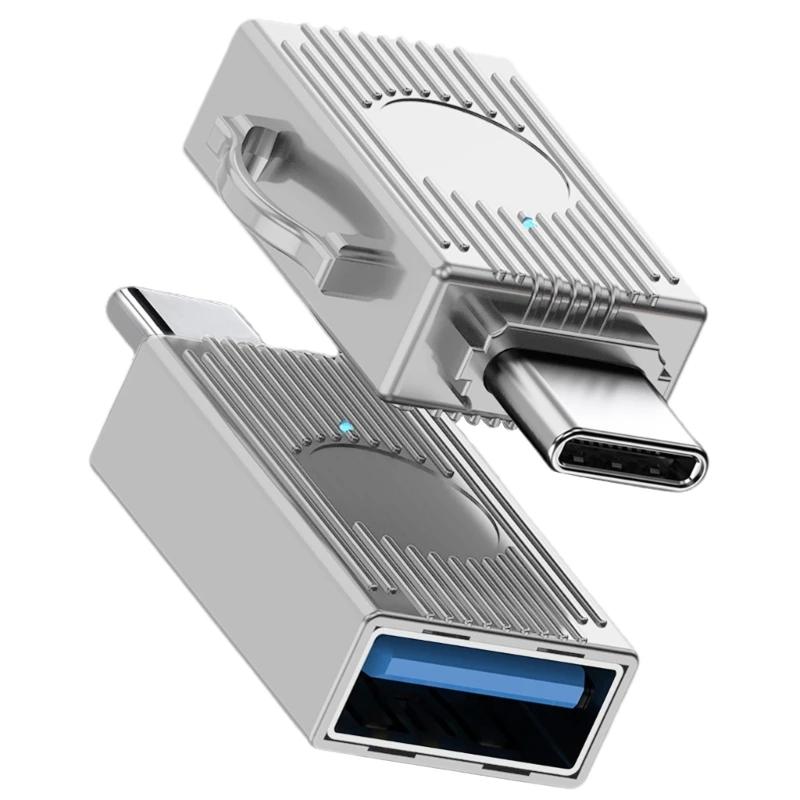 JS-103 USB to Type-C 3.0 Converter High Speed U Disk Zinc Alloy OTG Adapter for Laptop Computer