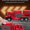 1:50 Smoke Exhaust Fire Truck Water Sprinkler Car Model Toy Pull Back Door Opened Spray Engineering Vehicles Metal Cars Presents