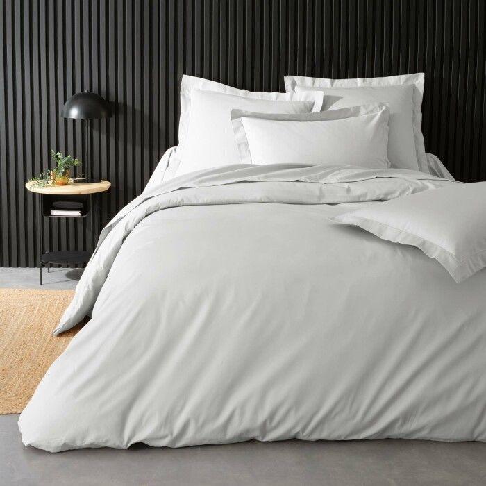 Housse De Couette 2 Personnes 240 X 220 Cm – Percale De Coton 78 Fils – Blanc