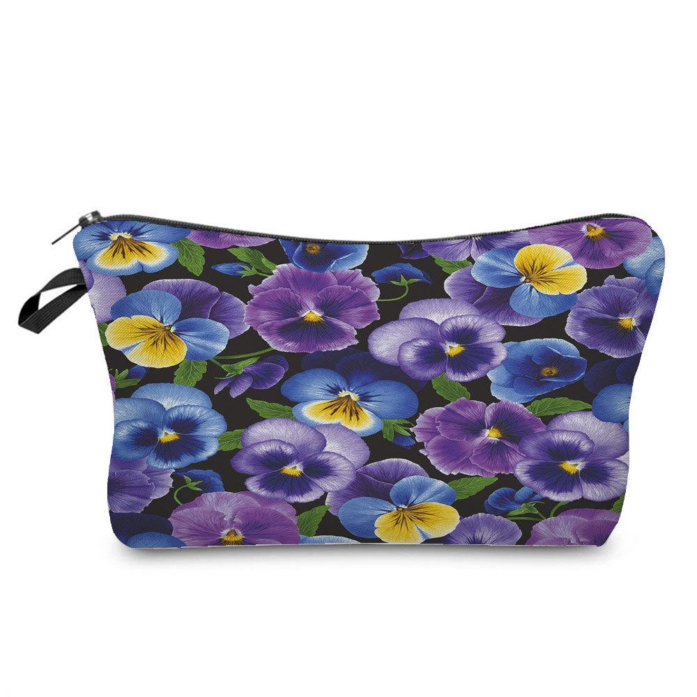 Women Flower Print Cosmetic Bag Toiletries Organize Travel Storage Case 6379