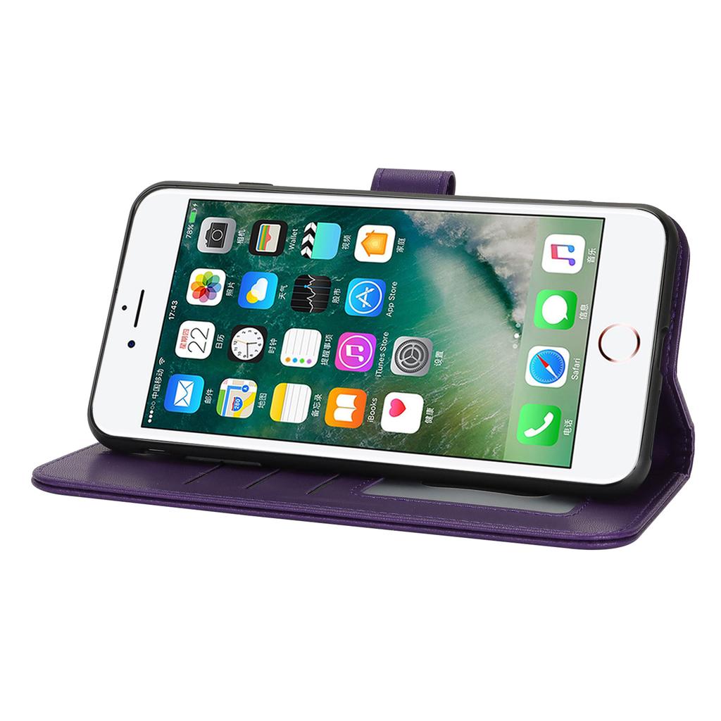 For iPhone SE (2022)/(2020)/8/7 Stand Case Shockproof Leather Wallet Phone Cover