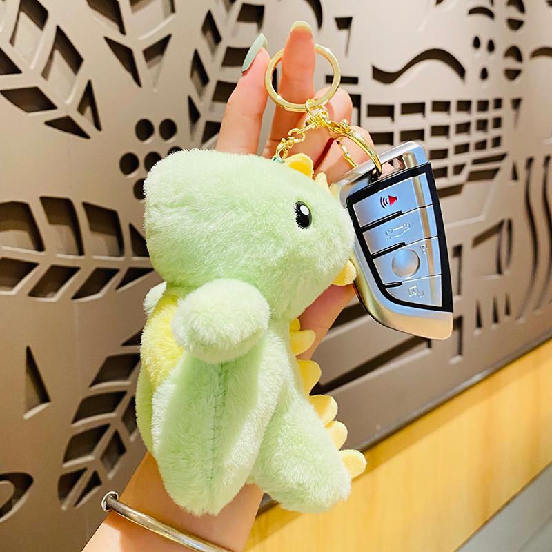 Adorable Plush Dinosaur Keychain Cute Cartoon Charm For Students And Car Keys