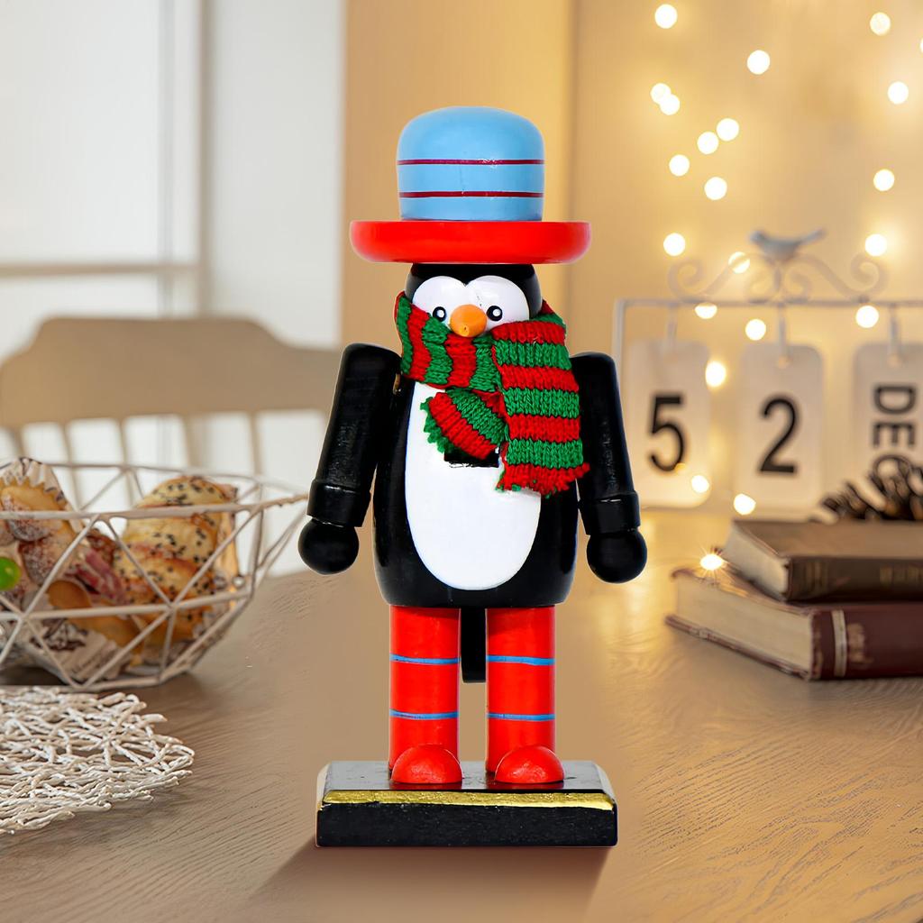 Miniature Christmas Figurines Wooden Nutcracker Tabletop Statues Christmas Decor Party Statues Table Centerpiece For Adults