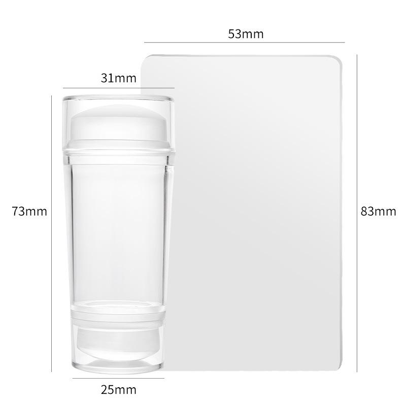 Nail Stamping Plates Pure Clear Jelly Nails Art Stamper Scraper Set Print Silicone Marshmallow Design Manicure Accessories Tool