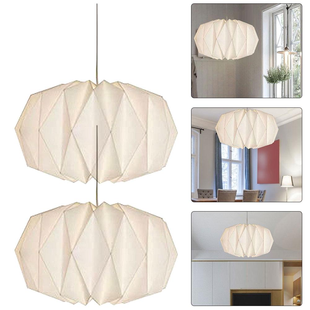 

AU 2Pcs Nordic Creative Paper Origami Lantern Shade Pendant Light Decor (Pumpkin