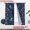 2D FLAT PRINTING 2pcs Curtains (Without Rod) Underwater Creatures Design Modern Modern Curtain Durable Polyester Curtains