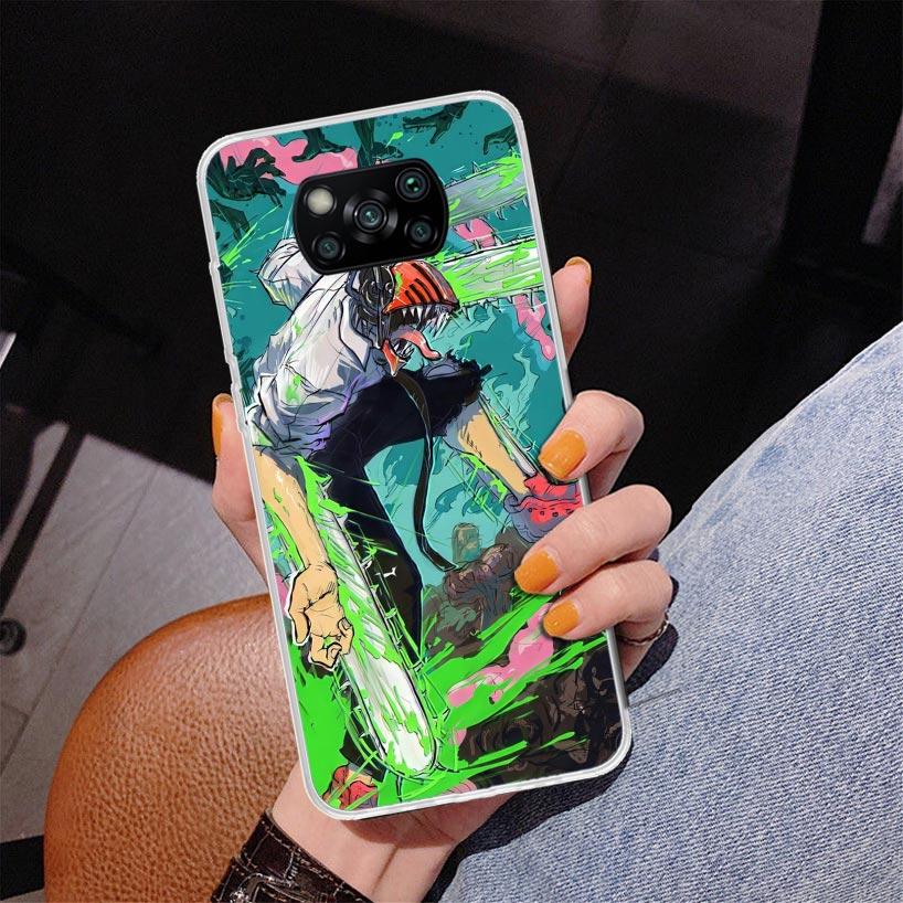 Anime Chainsaw Phone Case For Xiaomi Poco X7 X6 X5 Pro F7 Ultra Redmi 15C 15 13C 13 12C 12 10 10A 10C 9 9A 9C 9T Cover Poco X7 X