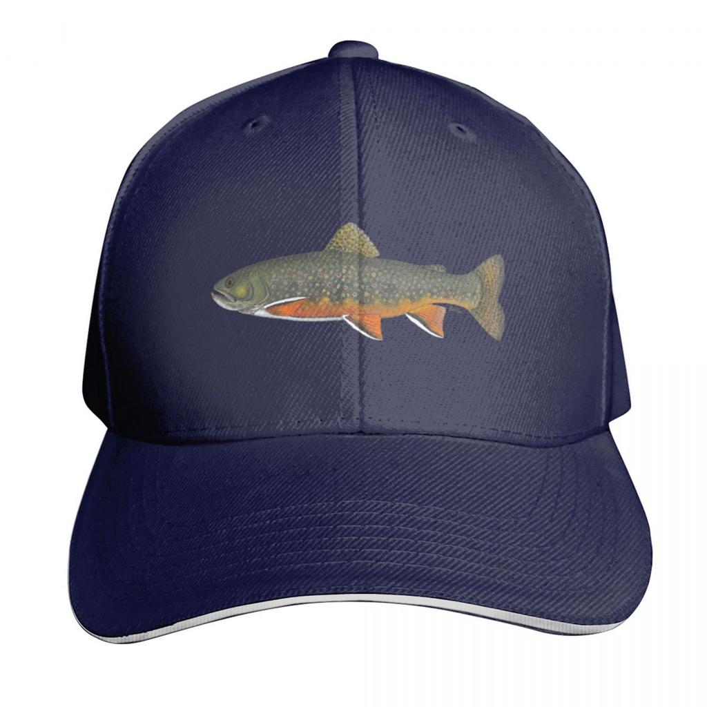 Brook Trout Baseball Cap Quick Dry Performance Cotton Twill Breathable Contrast Two Tone Brim