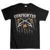 Skull Gun Unisexs Cotton Tshirt Vintage Rugged Style Black