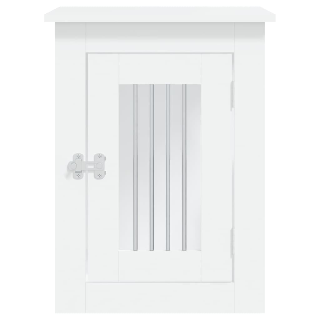 Vidaxl Dog Pen, White, 45X62X59 Cm, Wood-Based Material