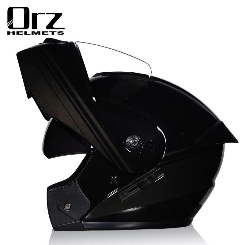 Dual Lens Flip-Up Full Face Motorcycle Helmet Men Women ABS Safety Gear Racing Street Riding