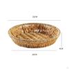 Shallow Woven Fruit Tray | Raised Open Rim, Imitation Rattan Basket, for Kitchen Counter L Oval
