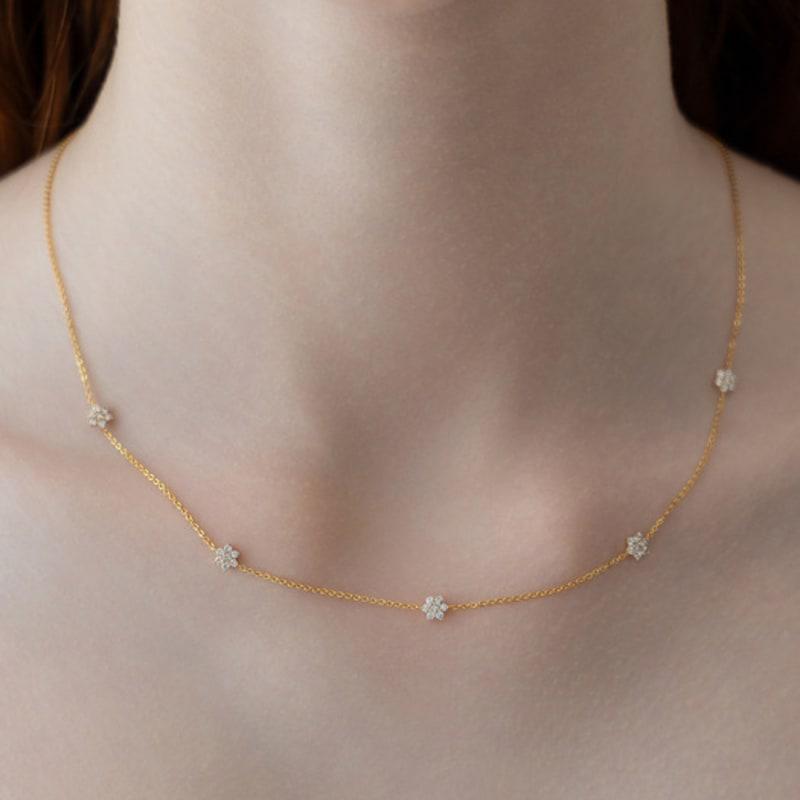 Tatiana (925 Silver) Bloomet Flower Pendant Necklace NZ2478