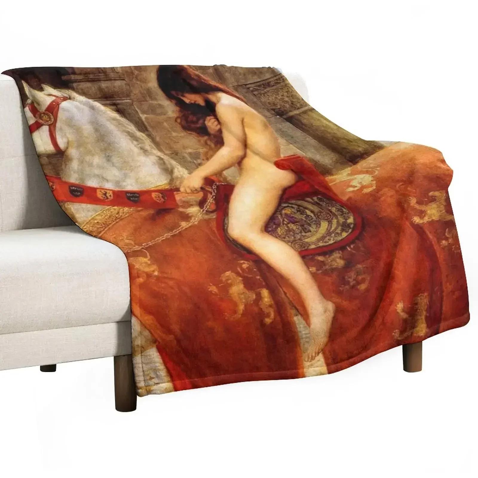 Lady Godiva by John Collier Throw Blanket Men s Soft Warm Throw Blanket for Couch 75X95CM