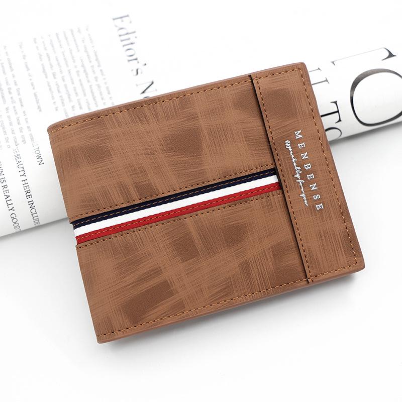 Classic Frosted Men's Tri-fold Wallet with Coin Pocket and Multi-card Slots