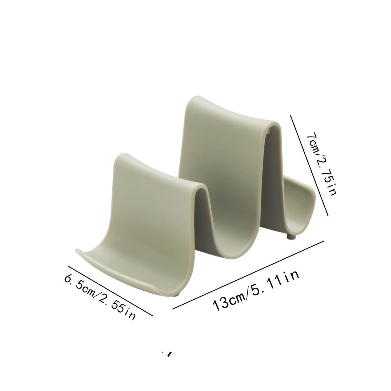 

Innovative Wave Design Kitchen Organizer - Plastic Pot Lid Holder, Chopstick & Utensil Rack for Countertop Storage зелёный