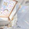 Xc8005 Colorful Sunlight Electrostatic Glass Sticker Rainbow Pony Star Love Raindrop Wall Sticker Window Sticker Decoration
