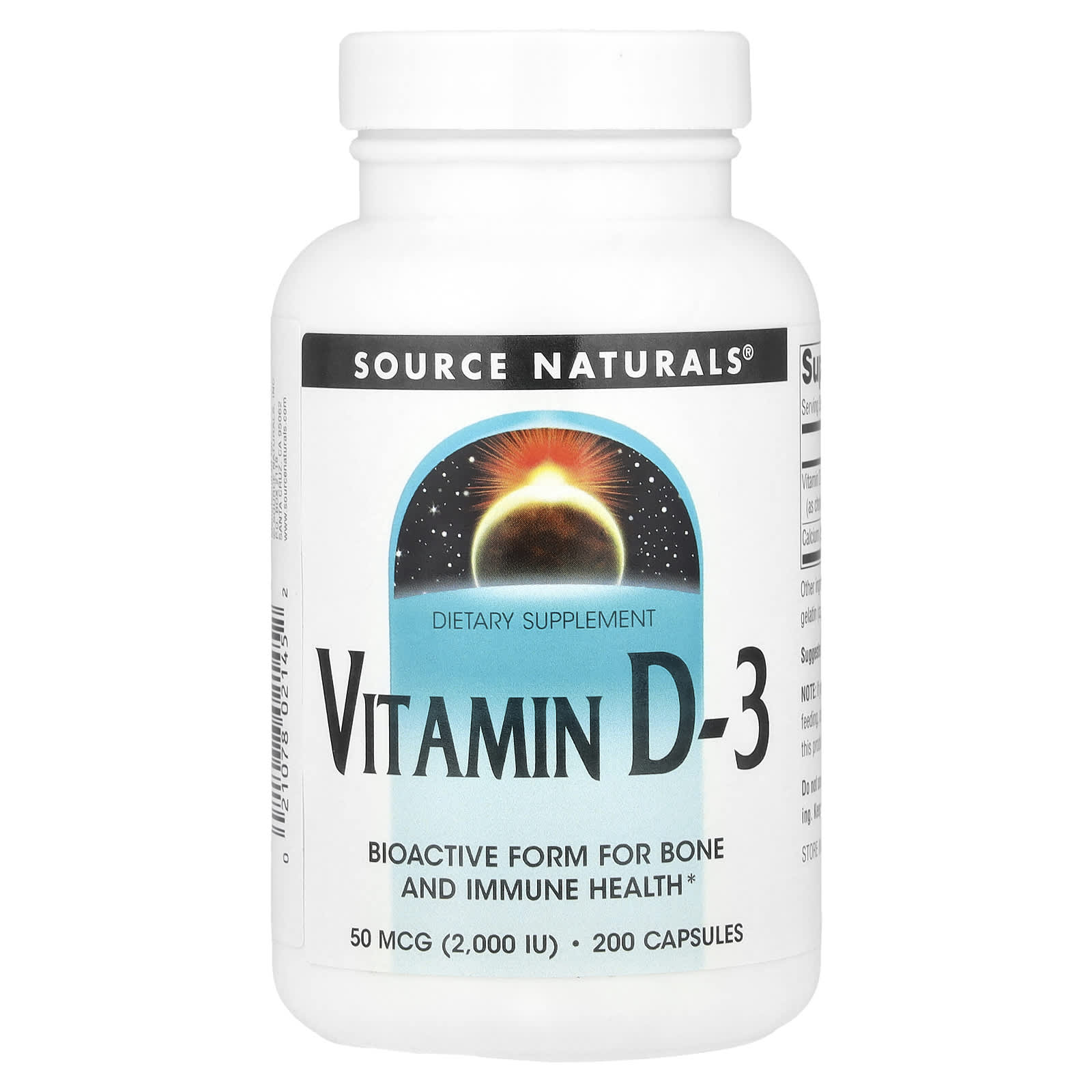 

Vitamin D3, 50Mcg (2,000Iu), 200 Capsules