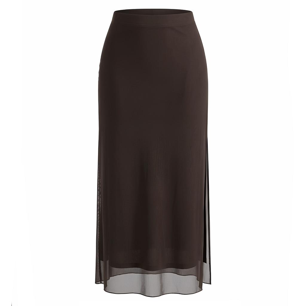 Jupes Longues Décontractées à Maille fendue taille haute sexy d'été pour femmes Tendance Y2K Midi Boho Florales Bodycon Tenues