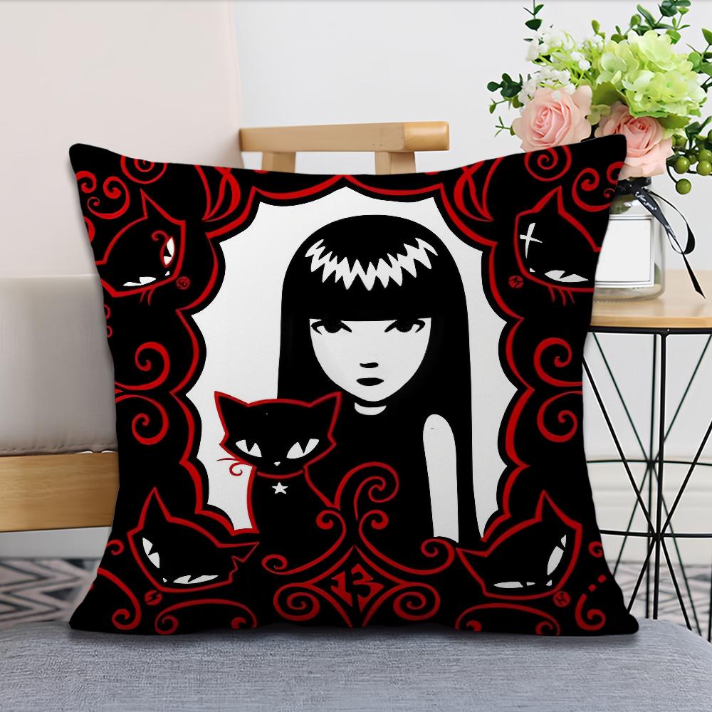 soft Comfortable Pillow Case Cartoon for Sofa Living E-Emily Room The Home Strange office Decor Cool Protective Covers