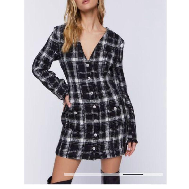 

Single F Home High Quality Black and White Contrast Color Classic Style Waist-Tight Slim Looking Outer Wear Inner Wear Diamond Decorations Shiny Dress Black and White L