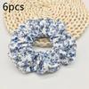 6pcs/lot Hair Scrunchies Bands Scrunchy Ties Ropes Ponytail Holder for Women Accessories Fabric Headwear Ditsy Floral Sweet Cute