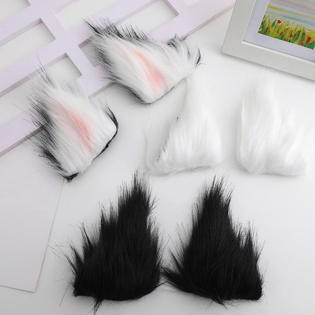 Simulation Beast Ear Hairclip for Cosplay Party Costume Hair Clips Halloween Headdress Women Role Play Maid Headwear