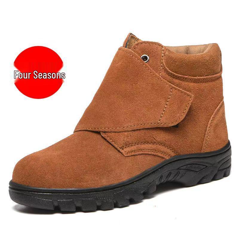 

Men s Steel Toe Electric Welder Safety Shoes - Wear-resistant, Anti-smash, Anti-puncture, Anti-scald, Lightweight Cowhide for All Seasons