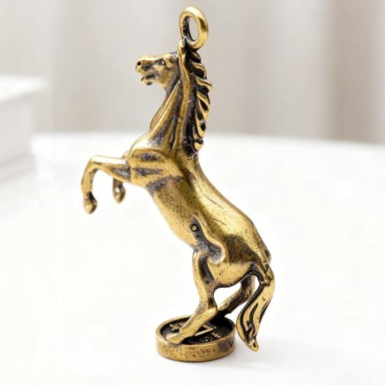 Keychain Brass Horse Design Decorative Keychain The Year of Horse Key Holder Bags Cars Wallets Accessories