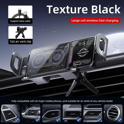 Car Qi Wireless Charger Phone Holder Stand Cellphone Bracket For Samsung Galaxy Z Fold 7/6/5 Z Flip 7/6/5/ Fast Charging Station