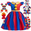 Úžasný digitální cirkus Cosplay kostým Dětské šaty Halloween Cirkus Pomni Oslava narozenin Šaty pro holčičku 3-10 let