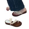 Summer Versatile Retro Round Head Set Toe Word with Thick Bottom Sandals Women Summer Soft Bottom Cool Slippers